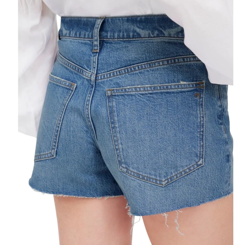 Madewell Womens W32 The Perfect Jean Short Blue Denim Cotton raw hem festival